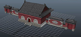 古建筑3D游戏模型