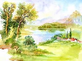 水墨田野