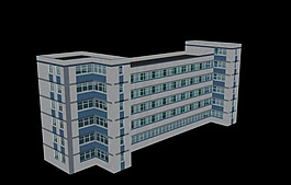 MAX蓝灰色教学楼3d模型