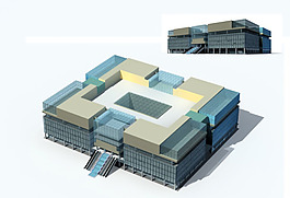 MAX多层公共建筑场馆3D模型