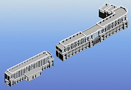 MAX商业街建筑群鸟瞰3D模型