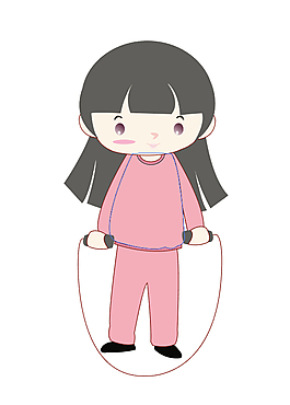 跳绳的小女孩