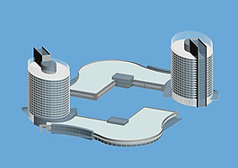 MAX圆形高层建筑设计3D模型