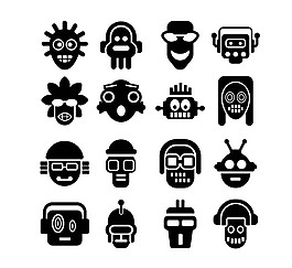 黑色怪物头像矢量素材下载