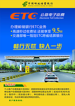 邮政银行ETC公路海报