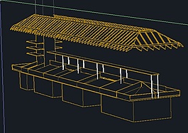 超市生鲜散称干货柜台CAD线框3D模型