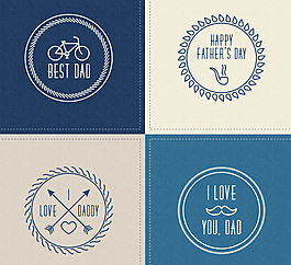 复古父亲节标签
