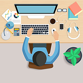 工作台俯视图矢量素材下载