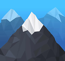 几何形雪山山顶矢量素材下载,