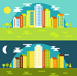城市的白天与黑夜
