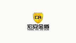 盾牌 安防 金色 安全