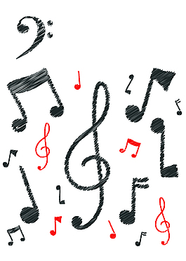 手绘音符图片 手绘音符素材 手绘音符模板免费下载 六图网