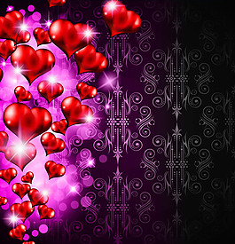 精美立体红色爱心背景矢量素材下载