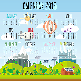 2016年,猴年,年历,矢量