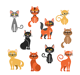 卡通小猫背景图片 卡通小猫背景素材 卡通小猫背景模板免费下载 六图网