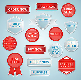 网络按钮标签设计矢量素材