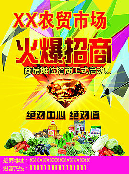 农贸市场招商海报