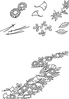 线描Fukiyose矢量图片