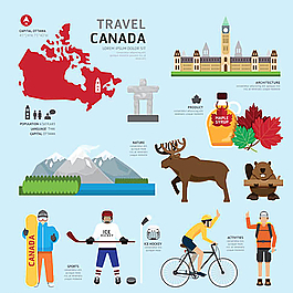 加拿大扁平旅游图片