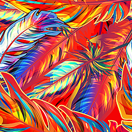 炫彩手绘羽毛图片