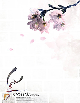 水墨桃花