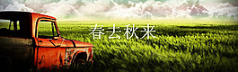 绿色田地汽车背景