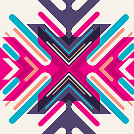 幻彩线条背景矢量素材图片