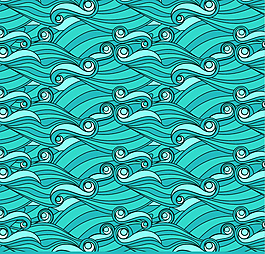 绿色海浪花纹