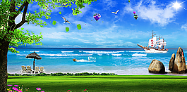 海滩风景图片