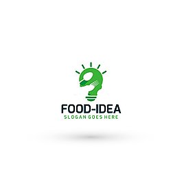 创意食物灵感灯泡LOGO矢量图下载