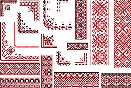 红色系花纹