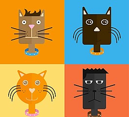 猫咪头像矢量