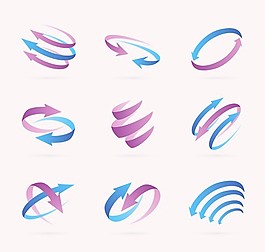 螺旋箭头标志矢量图片 AI