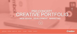 HTML+CSS粉色大气宽屏
