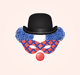 创意小丑面具设计矢量素材