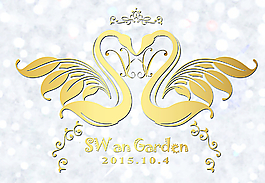 天鹅花园主题婚礼LOGO设计图片