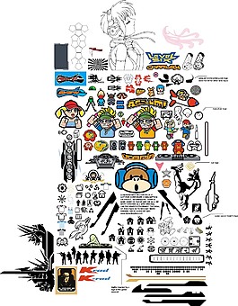 漫画设定矢量素材
