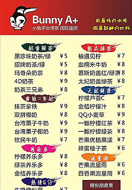 小兔子奶茶灯片图片
