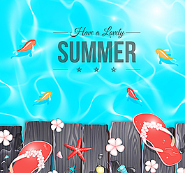 清新夏日插画矢量素材图片