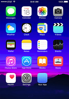 iphone 6s 主屏幕图标模板psd下载