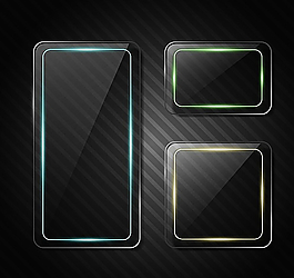 玻璃材质标签标识素材图片