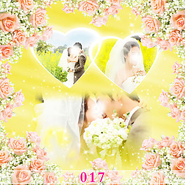 精美玫瑰花婚庆模板设计素材
