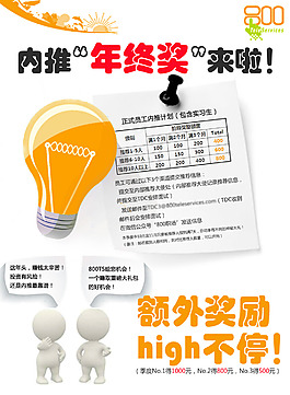 简单商务内部推荐招聘海报