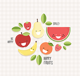 7款可爱水果矢量