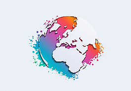 抽象彩色地球背景图片