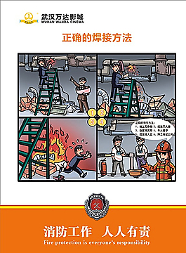 消防展板漫画图片