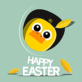 卡通 小黄鸭复活节 海报图片