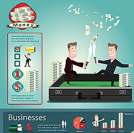 卡通金融商务海报矢量素材图片