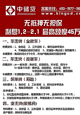 金融郑州中储贷产品图片