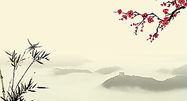 水墨复古水墨画图片